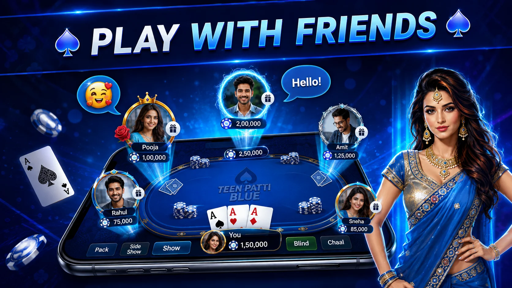 Playing Teen Patti Blue